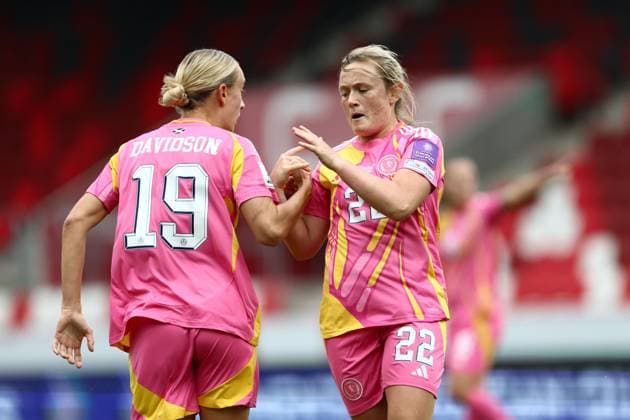 Erin Cuthbert of Scotland Women celebrates their goal to make it 1-0 Scotland Women v Israel Women, FIFA 2027 Women s World Cup Qualifying, Football, Bozsnik Arena, Budapest, Hungary - 05 Jun 2026Budapest Bozsnik Arena Hungary EDITORIAL USE ONLY No use with unauthorised audio, video, data, fixture lists, club league logos or live services. Online in-match use limited to 120 images, no video emulation. No use in betting, games or single club league player publications. Copyright: xNikolaxKrstic Shutterstockx 16911189ba