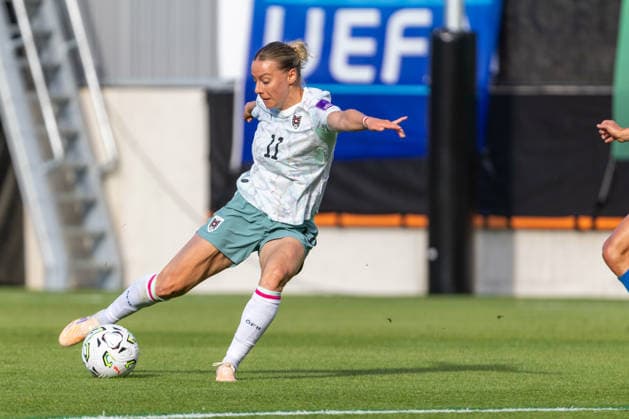 WOMEN SOCCER - FIFA World Cup, WM, Weltmeisterschaft, Fussball 2027, quali, AUT vs SLO VIENNA,AUSTRIA,05.JUN.26 - WOMEN SOCCER - FIFA Women s World Cup 2027, european qualifiers, OEFB international match, Länderspiel, Nationalmannschaft Austria vs Slovenia. Image shows Sophie Hillebrand (AUT). GEPAxpictures xPhilippxBrem