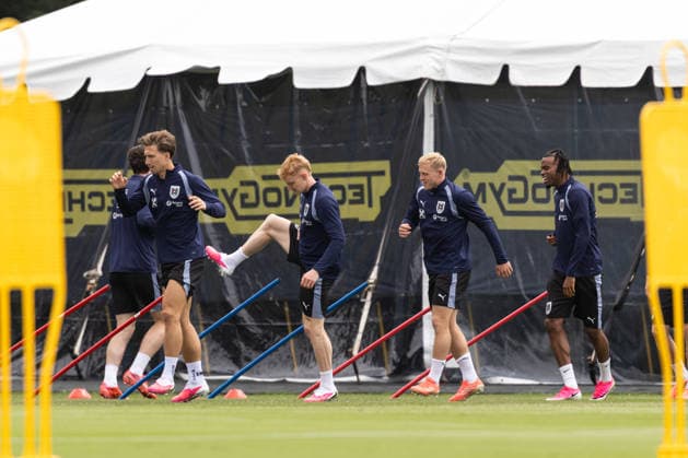 SOCCER - FIFA World Cup, WM, Weltmeisterschaft, Fussball 2026, preview SANTA BARBARA,CALIFORNIA,USA,05.JUN.26 - SOCCER - FIFA World Cup 2026, USA, Mexico, Canada, training. Image shows David Affengruber, Nicolas Seiwald, Xaver Schlager and Carney Chukwuemeka (AUT). GEPAxpictures xArminxRauthner