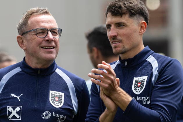 SOCCER - FIFA World Cup, WM, Weltmeisterschaft, Fussball 2026, preview SANTA BARBARA,CALIFORNIA,USA,05.JUN.26 - SOCCER - FIFA World Cup 2026, USA, Mexico, Canada, training. Image shows head coach Ralf Rangnick and Alessandro Schoepf (AUT). GEPAxpictures xArminxRauthner