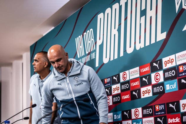 Portugal v Chile - FIFA World Cup, WM, Weltmeisterschaft, Fussball 2026 International Friendly, Länderspiel, Nationalmannschaft Portugal Head Coach Roberto Martinez gives a press conference, PK, Pressekonferenz in Oeiras, Portugal, on June 6, 2026, ahead of the FIFA World Cup 2026 international friendly match between Portugal and Chile at Estadio Nacional do Jamor. Lisbon Oeiras Portugal Copyright: xRodrigoxMoreira NurPhotox originalFilename:moreira-portugal260605_npe76.jpg