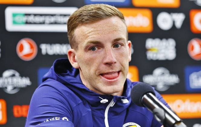 Lewis Ferguson of Scotland Scotland press conference, PK, Pressekonferenz 2026 FIFA World Cup, WM, Weltmeisterschaft, Fussball Football, Sports Illustrated Stadium, New Jersey, USA - 05 Jun 2026New Jersey Sports Illustrated Stadium United States of America EDITORIAL USE ONLY No use with unauthorised audio, video, data, fixture lists, club league logos or live services. Online in-match use limited to 120 images, no video emulation. No use in betting, games or single club league player publications. Copyright: xMichaelxZemanek Shutterstockx 16906921q