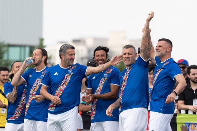 June 5, 2026, Toronto, Ontario, Canada: Christian Vieri, Massimo Ambrosini, Christian Panucci, Cristian Zaccardo, and Vincenzo Iaquinta, taking part during Italians football legends exhibition match as part of the Italian FIFA Legends Tour in Toronto. on June 5, 2026 in Toronto, Canada. Italian FIFA Legends Tour In Toronto - ZUMAe321 20260605_zsa_e321_048 Copyright: xLeonardoxRamirezx