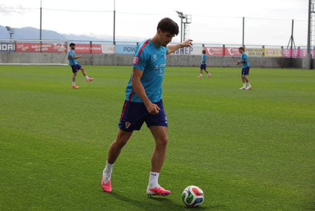 Croatia national team, Nationalteam training session in Rijeka, Croatia Igor Matanovic during Croatia national team training session at the auxiliary pitches of the HNK Rijeka Training Centre in Rujevica, Rijeka, Croatia, 6 June 2026, as part of preparations for the FIFA World Cup, WM, Weltmeisterschaft, Fussball and an International Friendly, Länderspiel, Nationalmannschaft match against Slovenia. GoranxKovacic PIXSELL
