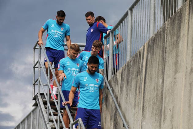 Croatia national team, Nationalteam training session in Rijeka, Croatia Josip Sutalo, Toni Fruk, Marin Dadic, Martin Erlic and Kristijan Jakic during Croatia national team training session at the auxiliary pitches of the HNK Rijeka Training Centre in Rujevica, Rijeka, Croatia, 6 June 2026, as part of preparations for the FIFA World Cup, WM, Weltmeisterschaft, Fussball and an International Friendly, Länderspiel, Nationalmannschaft match against Slovenia. GoranxKovacic PIXSELL