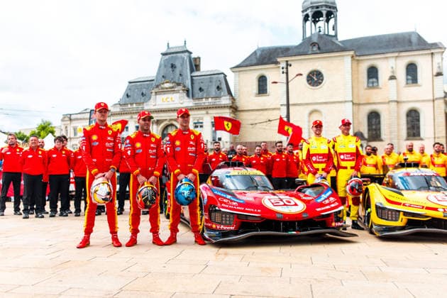 24 HEURES DU MANS 2026 - PESAGE 50 FUOCO Antonio (ita), NIELSEN Nicklas (dnk), MOLINA Miguel (spa), Ferrari AF Corse, Ferrari 499P 50, Hypercar, action during Le Pesage of the 24 Hours of Le Mans 2026, 3rd round of the 2026 FIA World Endurance Championship, from June 5 to 6, 2026 on the Place de la RÃ publique in Le Mans, France - Copyright: xDPPIx