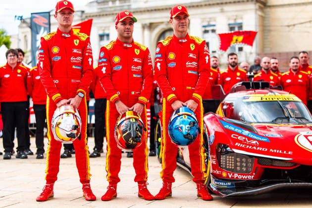 24 HEURES DU MANS 2026 - PESAGE 50 FUOCO Antonio (ita), NIELSEN Nicklas (dnk), MOLINA Miguel (spa), Ferrari AF Corse, Ferrari 499P 50, Hypercar, action during Le Pesage of the 24 Hours of Le Mans 2026, 3rd round of the 2026 FIA World Endurance Championship, from June 5 to 6, 2026 on the Place de la RÃ publique in Le Mans, France - Copyright: xDPPIx