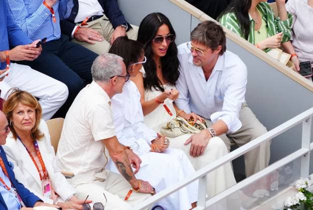 Brad Pitt and Ines de Ramon in attendance at the Final French Open Tennis, Day Fourteen, Tennis, Roland Garros, Paris, France - 06 Jun 2026Paris Roland Garros France EDITORIAL USE ONLY No use with unauthorised audio, video, data, fixture lists, club league logos or live services. Online in-match use limited to 120 images, no video emulation. No use in betting, games or single club league player publications. Copyright: xJavierxGarcia Shutterstockx 16906570h