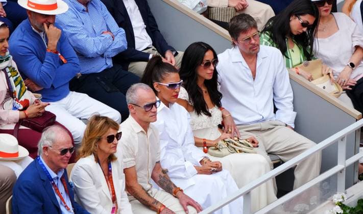 Brad Pitt and Ines de Ramon in attendance at the Final French Open Tennis, Day Fourteen, Tennis, Roland Garros, Paris, France - 06 Jun 2026Paris Roland Garros France EDITORIAL USE ONLY No use with unauthorised audio, video, data, fixture lists, club league logos or live services. Online in-match use limited to 120 images, no video emulation. No use in betting, games or single club league player publications. Copyright: xJavierxGarcia Shutterstockx 16906570k