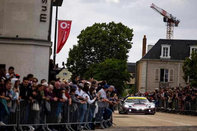 24 HEURES DU MANS 2026 - CITY CENTRE PARADE 54 CASTELLACCI Francesco (ita), FLOHR Thomas (sui), RIGON Davide (ita), Vista AF Corse, Ferrari 296 GT3 Evo 54, LM GT3, action during the City Center Parade of the 24 Hours of Le Mans 2026, 3rd round of the 2026 FIA World Endurance Championship, on June 6, 2026 in Le Mans, France - Le MansFrance Copyright: xJULIENxDELFOSSEx