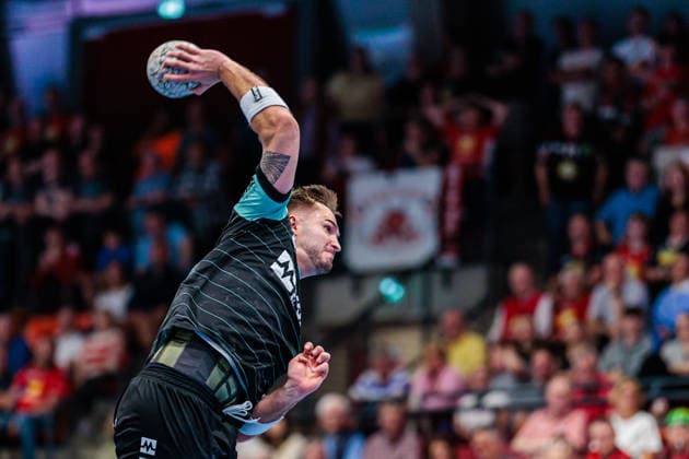Niklas Diebel HC Oppenweiler Backnang, 17 in goal throw GER, TuS N Luebbecke vs HC Oppenweiler Backnang, Handball, 2 Bundesliga, Matchday 34, Season 2025 2026, 06 06 2026 GER, TuS N Luebbecke vs HC Oppenweiler Backnang, Handball, 2 Bundesliga, Matchday 34, Season 2025 2026, 06 06 2026 Luebbecke Copyright: xEibner-Pressefoto JanxRollingerx EP_JSK
