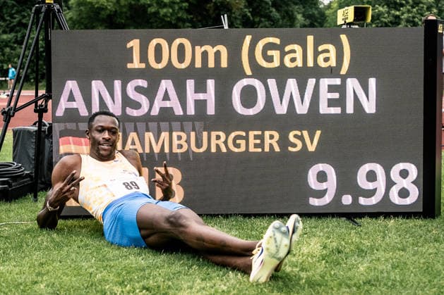 Owen Ansah Hamburger SV, 89, 100m Men , GER, Athletics, Athletics, Sparkassen Gala, Regensburg, 06 06 2026, GER, Athletics, Athletics, Sparkassen Gala, Regensburg, 06 06 2026 Regensburg Copyright: xStefanxMayerx EP_SMR
