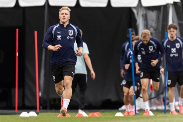 SOCCER - FIFA World Cup, WM, Weltmeisterschaft, Fussball 2026, preview SANTA BARBARA,CALIFORNIA,USA,06.JUN.26 - SOCCER - FIFA World Cup 2026, USA, Mexico, Canada, preview, Oesterreichischer Fussball-Bund, training team AUT. Image shows Xaver Schlager (AUT). GEPAxpictures xArminxRauthner