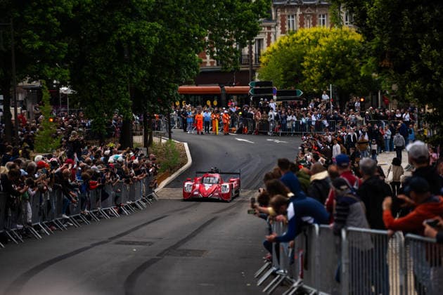 24 HEURES DU MANS 2026 - CITY CENTRE PARADE 99 HYETT PJ (usa), ALLEN James (aus), CAMERON Dane (usa), AO by TF, Oreca 07 Gibson 99, Rockie the Pegasus, LMP2 Pro-AM, portrait during the City Center Parade of the 24 Hours of Le Mans 2026, 3rd round of the 2026 FIA World Endurance Championship, on June 6, 2026 in Le Mans, France - Le MansFrance Copyright: xMariusxHeckerx