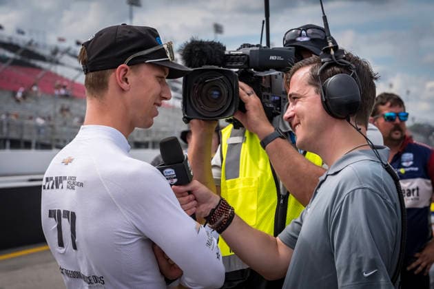 June 6, 2026, Madison, Illinois, USA: IndyCar, Indy Car, IRL, USA SERIES driver, STING RAY ROBB (77) (USA) of Payette, ID, takes questions from the media before the Bommarito Automotive Group 500 at World Wide Technology Raceway in MADISON, Illinois, USA. INDYCAR SERIES: June 06, 2026: Bommarito Automotive Group 500: Sting Ray Robb - ZUMAa161 20260606_aaa_a161_018 Copyright: xWalterxArce GMGx