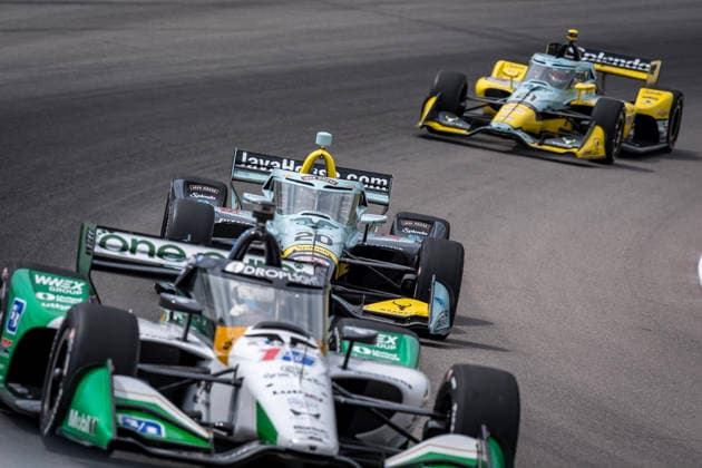 June 6, 2026, Madison, Illinois, USA: IndyCar, Indy Car, IRL, USA SERIES driver, ALEXANDER ROSSI (20) (USA) of Nevada City, CA, travels through the turns during a practice session for the Bommarito Automotive Group 500 at World Wide Technology Raceway in MADISON Illinois. Madison USA - ZUMAa161 20260606_aaa_a161_026 Copyright: xWalterxArce GMGx