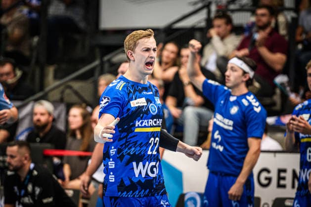 Torben Matzken TVB Stuttgart, 22 Jubel, Jubelschrei GER, TVB Stuttgart HC Erlangen, DAIKIN HBL, Handball, Bundesliga, 34 Spieltag, Spielzeit 2025 2026, 07 06 2026 GER, TVB Stuttgart HC Erlangen, DAIKIN HBL, Handball, Bundesliga, 34 Spieltag, Spielzeit 2025 2026, 07 06 2026 Stuttgart Copyright: xSandyxDinkelackerx EP_SDR