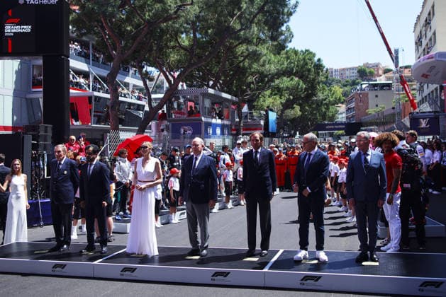 F1 - MONACO GRAND PRIX 2026 Prince Albert II of Monaco, portrait, DOMENICALI Stefano (ita), Chairman and CEO Formula One Group FOG, portrait, BEN SULAYEM Mohammed (uae), President of the FIA, portrait, during the Formula 1 Grand Prix de Canada 2026, 6th round of the 2026 Formula One World Championship, WM, Weltmeisterschaft from June 5 to 7, 2026 on the Circuit de Monaco, in Monte-Carlo, Monaco - Monte-CarloMonaco Copyright: xDPPIx