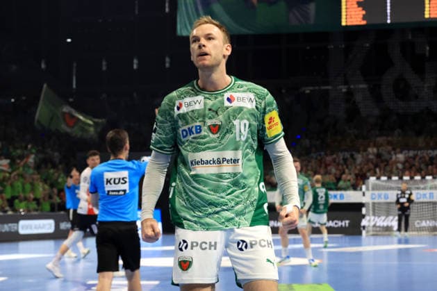 DEU, DHB, 1 HBL, Fuechse Berlin vs Flensburger Handewitt, 07 06 2026, Max Schmeling Halle, Berlin, DEU, DHB, 1 HBL, Fuechse Berlin vs Flensburger Handewitt, in the picture Mathias Gidsel Fuechse Berlin 19 nordphotoxGmbHx xEngler nph00076