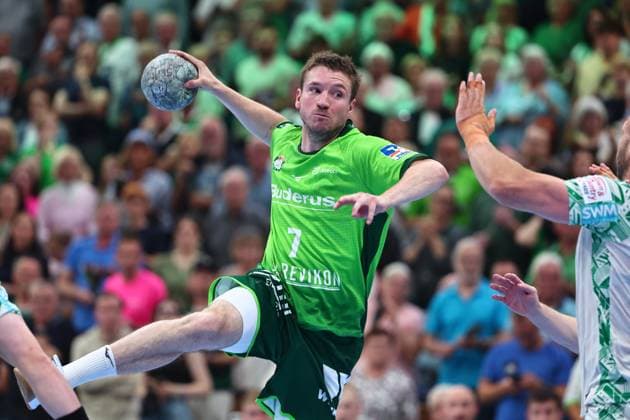 Goal throw by Dominik Mappes HSG Wetzlar, 07 GER, HSG Wetzlar vs SC Magdeburg, Handball, 1 Bundesliga, Matchday 34, Season 2025 2026, 07 06 2026 GER, HSG Wetzlar vs SC Magdeburg, Handball, 1 Bundesliga, Matchday 34, Season 2025 2026, 07 06 2026 Wetzlar Copyright: xEibner-Pressefoto RenexWeissx EP_RWS