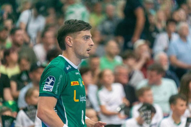 Lucas Krzikalla SC DHfK Leipzig, 08 plays his last game for SC DHfK Leipzig today SC DHfK Leipzig vs TSV GWD Minden, Handball, 1 Handball Bundesliga, Matchday 34, Season 2025 2026, 07 06 2026 SC DHfK Leipzig vs TSV GWD Minden, Handball, 1 Handball Bundesliga, Matchday 34, Season 2025 2026, 07 06 2026 Leipzig Copyright: xEibner-Pressefoto PiaxSchindlerx EP_PSR