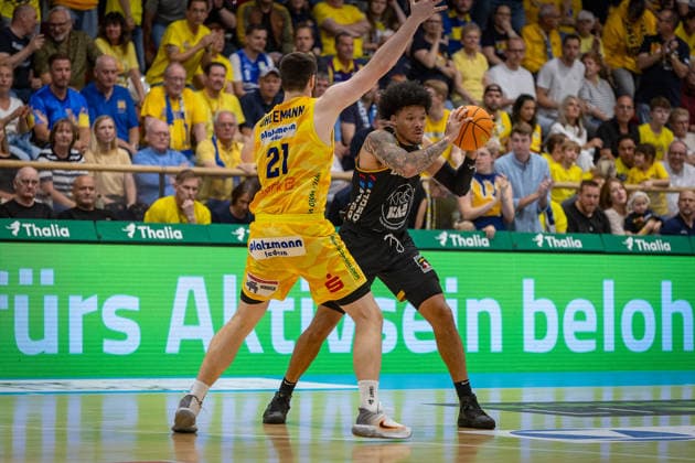 Tim Uhlemann Phoenix Hagen, 21 Tylan James Pope Bozic Estriche Knights Kirchheim, 09 GER, Phoenix Hagen vs Bozic Estriche Knights Kirchheim, BARMER 2 Basketball Bundesliga, Playoffs Final Game 2, Season 2025 2026, 07 06 2026 GER, Phoenix Hagen vs Bozic Estriche Knights Kirchheim, BARMER 2 Basketball Bundesliga, Playoffs Final Game 2, Season 2025 2026, 07 06 2026 Hagen Copyright: xEibner-Pressefoto NinaxSanderx EP_NSR