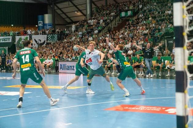 Niclas Benedict Heitkamp TSV GWD Minden, 23 SC DHfK Leipzig vs TSV GWD Minden, Handball, 1 Handball Bundesliga, Matchday 34, Season 2025 2026, 07 06 2026 SC DHfK Leipzig vs TSV GWD Minden, Handball, 1 Handball Bundesliga, Matchday 34, Season 2025 2026, 07 06 2026 Leipzig Copyright: xEibner-Pressefoto PiaxSchindlerx EP_PSR