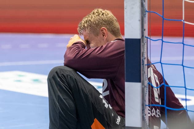 Kristian Saeveras FRISCH AUF Goeppingen, 12 is disappointed after conceding another goal Bergischer HC vs Frisch Auf Goeppingen, Handball, DAIKIN HBL, Matchday 34, Season 2025 2026, 07 06 2026 Bergischer HC vs Frisch Auf Goeppingen, Handball, DAIKIN HBL, Matchday 34, Season 2025 2026, 07 06 2026 Wuppertal Copyright: xEibner-Pressefoto ThomasxHaeslerx EP_THR