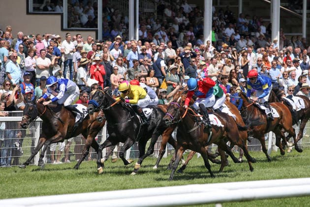 07 06 2026, Iffezheim, Baden Wuerttemberg, GER Viking second from left with Thore Hammer Hansen wins the Silver Whip Galopprennbahn Baden Baden, Iffezheim Horse, Jockey, Viking, Hammer Hansen, Victory, Finish, Finish 260607B980IFFEZHEIM JPG