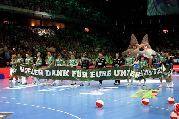 DEU, DHB, 1 HBL, Fuechse Berlin vs Flensburger Handewitt, 07 06 2026, Max Schmeling Halle, Berlin, DEU, DHB, 1 HBL, Fuechse Berlin vs Flensburger Handewitt, in the picture Fuechse player circle, Mathias Gidsel Fuechse Berlin 19 nordphotoxGmbHx xEngler nph00076