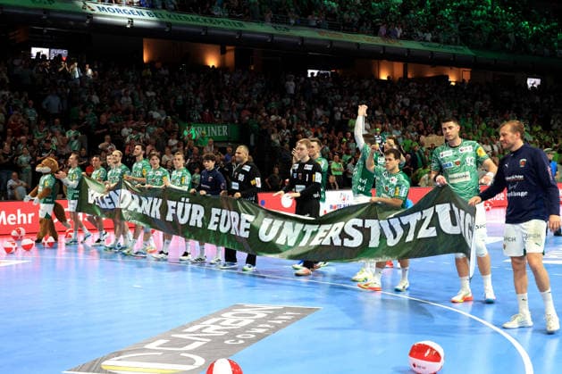 DEU, DHB, 1 HBL, Fuechse Berlin vs Flensburger Handewitt, 07 06 2026, Max Schmeling Halle, Berlin, DEU, DHB, 1 HBL, Fuechse Berlin vs Flensburger Handewitt, in the picture Fuechse player circle, Mathias Gidsel Fuechse Berlin 19 nordphotoxGmbHx xEngler nph00076