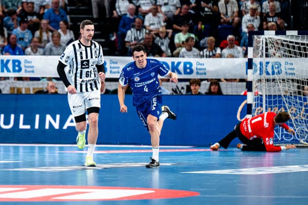 07 06 2026, xdobgx, Handball Daikin HBL, THW Kiel TBV Lemgo Lippe v l Hendrik Pekeler Kiel, 61 , Samuel Zehnder TBV Lemgo Lippe, 4 Jubel, Torjubel, jubelt über das Tor, celebrate the goal, celebration, Gonzalo Perez De Vargas Kiel, 1 Kiel
