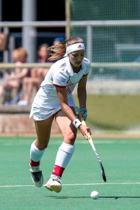 Johanna Mühl TSVMH, 8 , on the ball, cropped, full body, single image, single photo, action, action, 07 06 2026, Mannheim Germany , Hockey, 2 Bundesliga, Group South, Women, TSV Mannheim Nürnberger HTC xozx