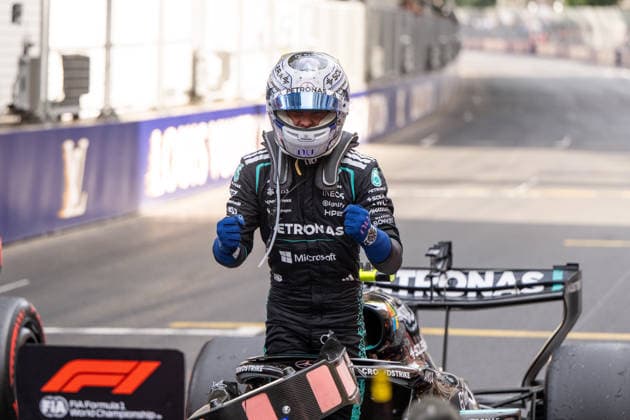 MCO, Louis Vuitton Grand Prix of Monaco, race, Formula 1 World Championship season 2026 07 06 2026, Monte Carlo, Monte Carlo, MCO, Louis Vuitton Grand Prix of Monaco, race, Formula 1 World Championship season 2026, pictured Andrea Kimi Antonelli Mercedes AMG Petronas F1 Team, Italy, 12 celebrates victory at Parc Ferme, nordphotoxGmbHx xMemmler nph00005