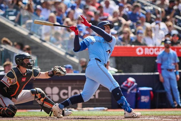 June 7, 2026, Toronto, On, Canada: Toronto Blue Jays Brandon Valenzuela (59) hits a home run against the Baltimore Orioles during eighth inning MLB, Baseball Herren, USA baseball action in Toronto, on Sunday, June 7, 2026. Canada News - June 7, 2026 - ZUMAc35_ 20260607_zaf_c35_032 Copyright: xSammyxKoganx