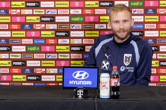 SOCCER - FIFA World Cup, WM, Weltmeisterschaft, Fussball 2026, preview SANTA BARBARA, CALIFORNIA,USA,07.JUN.26 - SOCCER - FIFA World Cup 2026, USA, Mexico, Canada, preview, Oesterreichischer Fussball-Bund, press conference, PK, Pressekonferenz team AUT. Image shows Konrad Laimer (AUT). GEPAxpictures xArminxRauthner