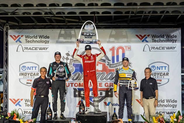 June 7, 2026, Madison, Illinois, USA: IndyCar, Indy Car, IRL, USA SERIES driver, JOSEF NEWGARDEN (2) (USA) of Nashville, TN, wins the Bommarito Automotive Group 500 at World Wide Technology Raceway in MADISON, Illinois. INDYCAR SERIES: June 07, 2026: Bommarito Automotive Group 500: Race Winner Josef Newgarden - ZUMAa161 20260607_aaa_a161_009 Copyright: xWalterxArce GMGx