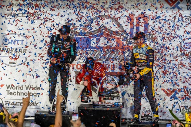 June 7, 2026, Madison, Illinois, USA: IndyCar, Indy Car, IRL, USA SERIES driver, JOSEF NEWGARDEN (2) (USA) of Nashville, TN, wins the Bommarito Automotive Group 500 at World Wide Technology Raceway in MADISON, Illinois. INDYCAR SERIES: June 07, 2026: Bommarito Automotive Group 500: Race Winner Josef Newgarden - ZUMAa161 20260607_aaa_a161_014 Copyright: xWalterxArce GMGx