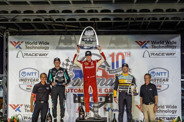 June 7, 2026, Madison, Illinois, USA: IndyCar, Indy Car, IRL, USA SERIES driver, JOSEF NEWGARDEN (2) (USA) of Nashville, TN, wins the Bommarito Automotive Group 500 at World Wide Technology Raceway in MADISON, Illinois. INDYCAR SERIES: June 07, 2026: Bommarito Automotive Group 500: Race Winner Josef Newgarden - ZUMAa161 20260607_aaa_a161_017 Copyright: xWalterxArce GMGx