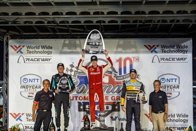 June 7, 2026, Madison, Illinois, USA: IndyCar, Indy Car, IRL, USA SERIES driver, JOSEF NEWGARDEN (2) (USA) of Nashville, TN, wins the Bommarito Automotive Group 500 at World Wide Technology Raceway in MADISON, Illinois. INDYCAR SERIES: June 07, 2026: Bommarito Automotive Group 500: Race Winner Josef Newgarden - ZUMAa161 20260607_aaa_a161_024 Copyright: xWalterxArce GMGx