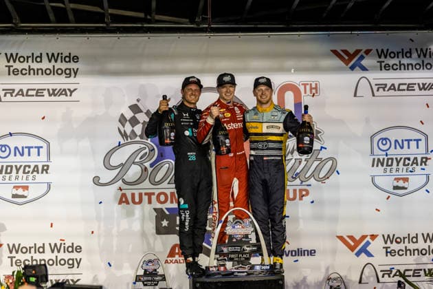 June 7, 2026, Madison, Illinois, USA: IndyCar, Indy Car, IRL, USA SERIES driver, JOSEF NEWGARDEN (2) (USA) of Nashville, TN, wins the Bommarito Automotive Group 500 at World Wide Technology Raceway in MADISON, Illinois. Madison USA - ZUMAa161 20260607_aaa_a161_026 Copyright: xStevexScaglione GMGx
