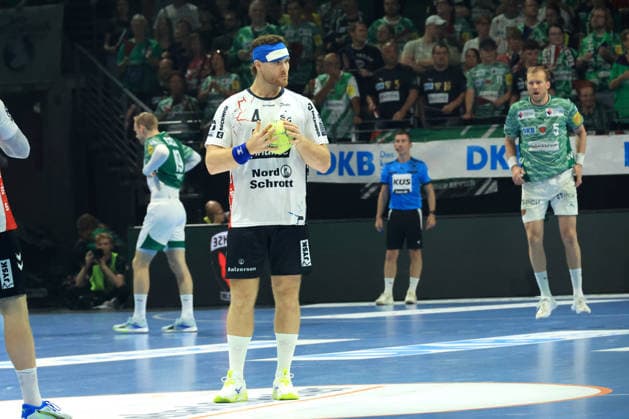 DEU, DHB, 1 HBL, Fuechse Berlin vs Flensburg Handewitt, 07 06 2026, Max Schmeling Halle, Berlin, DEU, DHB, 1 HBL, Fuechse Berlin vs Flensburg Handewitt, in the picture Johannes Golla Flensburg Handewitt 4 nordphotoxGmbHx xEngler nph00076