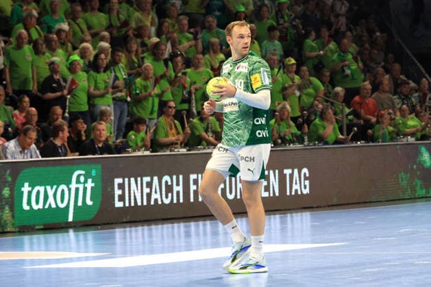 DEU, DHB, 1 HBL, Fuechse Berlin vs Flensburg Handewitt, 07 06 2026, Max Schmeling Halle, Berlin, DEU, DHB, 1 HBL, Fuechse Berlin vs Flensburg Handewitt, in the picture Mathias Gidsel Fuechse Berlin 19 nordphotoxGmbHx xEngler nph00076