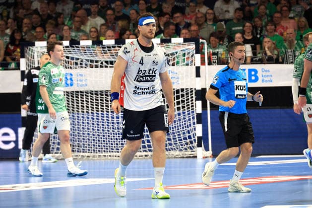 DEU, DHB, 1 HBL, Fuechse Berlin vs Flensburg Handewitt, 07 06 2026, Max Schmeling Halle, Berlin, DEU, DHB, 1 HBL, Fuechse Berlin vs Flensburg Handewitt, in the picture Johannes Golla Flensburg Handewitt 4 nordphotoxGmbHx xEngler nph00076