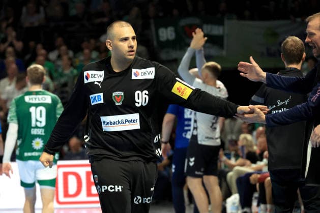 DEU, DHB, 1 HBL, Fuechse Berlin vs Flensburg Handewitt, 07 06 2026, Max Schmeling Halle, Berlin, DEU, DHB, 1 HBL, Fuechse Berlin vs Flensburg Handewitt, in the picture Dejan Milosavljev Fuechse Berlin 96 nordphotoxGmbHx xEngler nph00076
