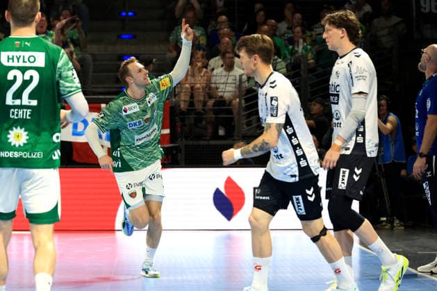 DEU, DHB, 1 HBL, Fuechse Berlin vs Flensburg Handewitt, 07 06 2026, Max Schmeling Halle, Berlin, DEU, DHB, 1 HBL, Fuechse Berlin vs Flensburg Handewitt, in the picture Mathias Gidsel Fuechse Berlin 19 nordphotoxGmbHx xEngler nph00076