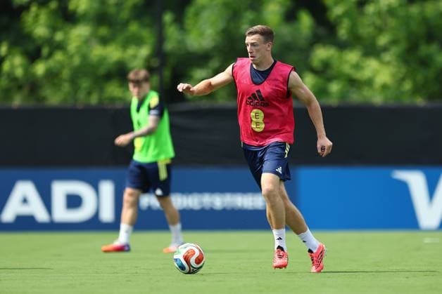 Lewis Ferguson of Scotland Scotland Training Session and press conference, PK, Pressekonferenz 2026 FIFA World Cup, WM, Weltmeisterschaft, Fussball Football, Atrium Health Performance Park, Charlotte, USA - 08 Jun 2026Charlotte Atrium Health Performance Park United States of America EDITORIAL USE ONLY No use with unauthorised audio, video, data, fixture lists, club league logos or live services. Online in-match use limited to 120 images, no video emulation. No use in betting, games or single club league player publications. Copyright: xMichaelxZemanek Shutterstockx 16917216et