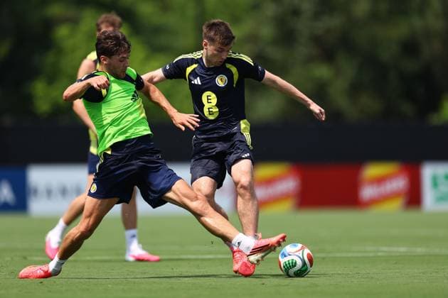 Kieran Tierney of Scotland Scotland Training Session and press conference, PK, Pressekonferenz 2026 FIFA World Cup, WM, Weltmeisterschaft, Fussball Football, Atrium Health Performance Park, Charlotte, USA - 08 Jun 2026Charlotte Atrium Health Performance Park United States of America EDITORIAL USE ONLY No use with unauthorised audio, video, data, fixture lists, club league logos or live services. Online in-match use limited to 120 images, no video emulation. No use in betting, games or single club league player publications. Copyright: xMichaelxZemanek Shutterstockx 16917216fn