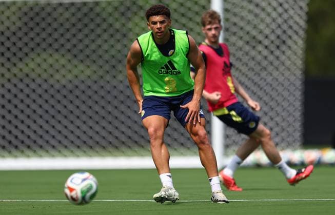 Che Adams of Scotland Scotland Training Session and press conference, PK, Pressekonferenz 2026 FIFA World Cup, WM, Weltmeisterschaft, Fussball Football, Atrium Health Performance Park, Charlotte, USA - 08 Jun 2026Charlotte Atrium Health Performance Park United States of America EDITORIAL USE ONLY No use with unauthorised audio, video, data, fixture lists, club league logos or live services. Online in-match use limited to 120 images, no video emulation. No use in betting, games or single club league player publications. Copyright: xMichaelxZemanek Shutterstockx 16917216fv