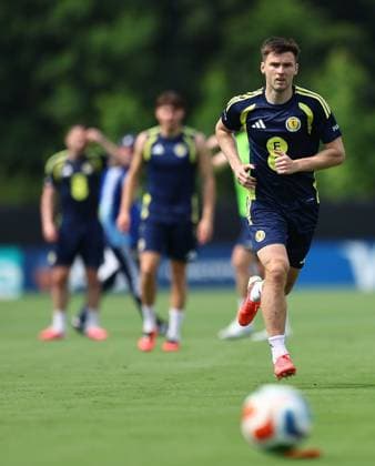 Kieran Tierney of Scotland Scotland Training Session and press conference, PK, Pressekonferenz 2026 FIFA World Cup, WM, Weltmeisterschaft, Fussball Football, Atrium Health Performance Park, Charlotte, USA - 08 Jun 2026Charlotte Atrium Health Performance Park United States of America EDITORIAL USE ONLY No use with unauthorised audio, video, data, fixture lists, club league logos or live services. Online in-match use limited to 120 images, no video emulation. No use in betting, games or single club league player publications. Copyright: xMichaelxZemanek Shutterstockx 16917216gb